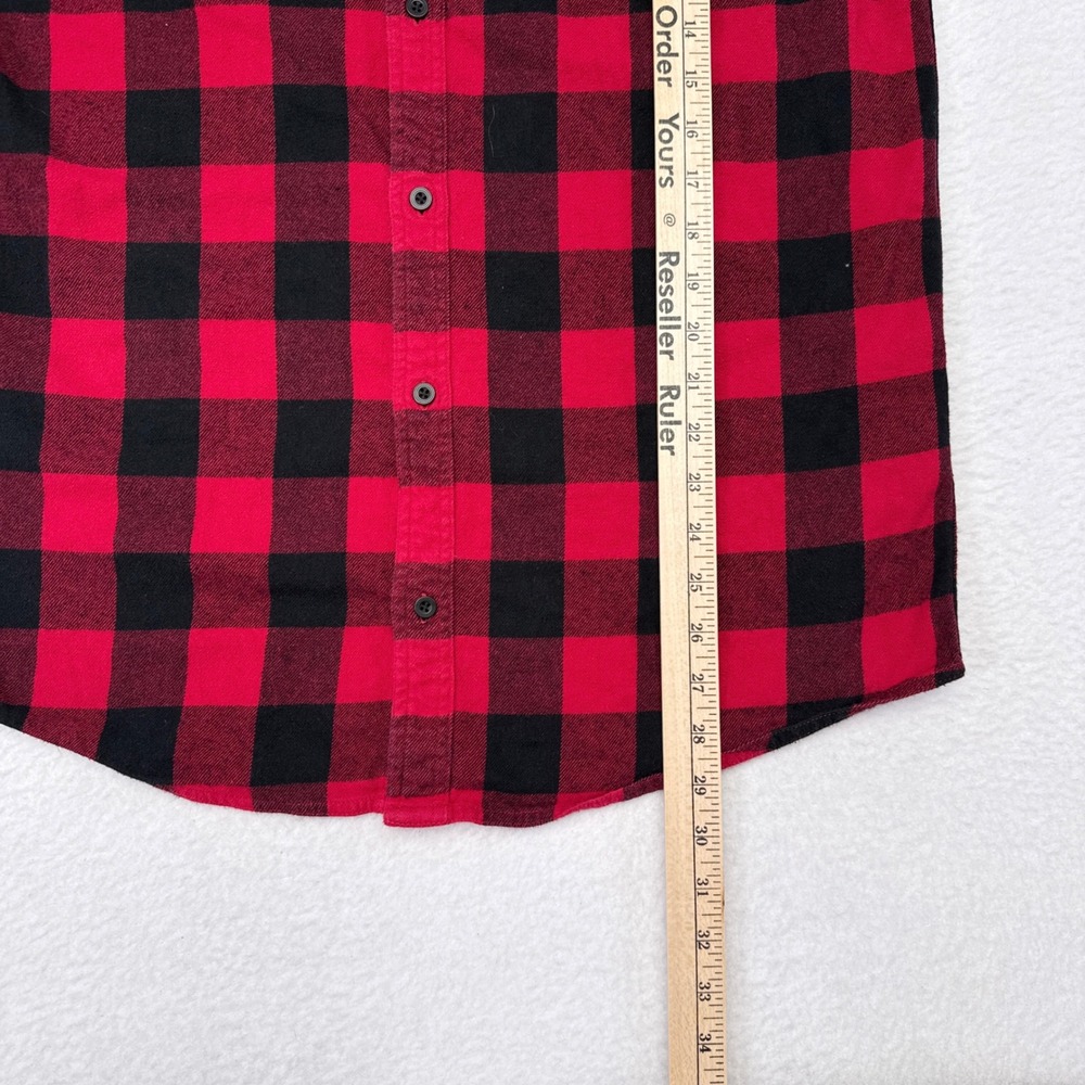 Dravus Flannel Shirt Mens Size Large Red Black Buffalo Plaid Button Up Workwear - Picture 10 of 10